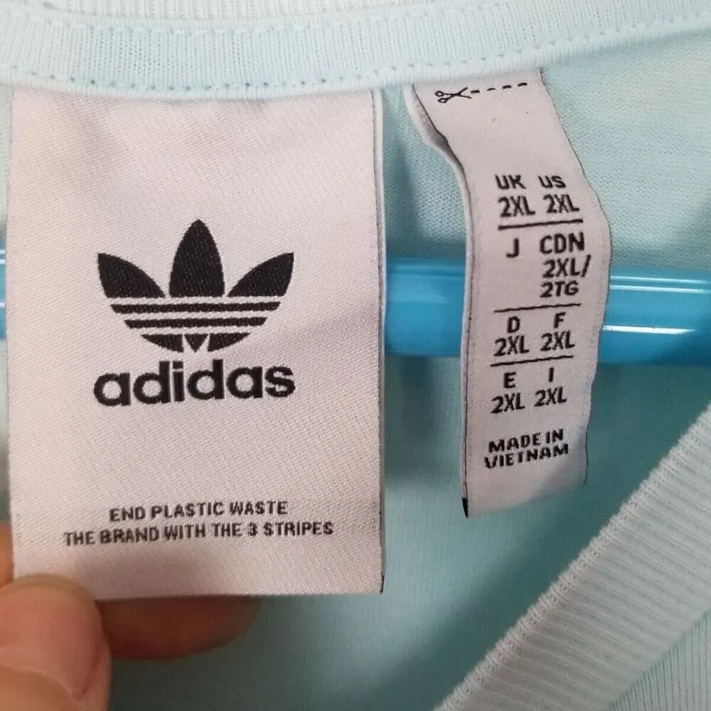 Adidas Originals Mens Crew Neck T-Shirt Sz 2XL Sporty Athletic Activewear Cotton
